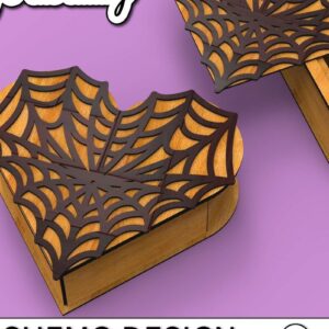 Intra απο ξύλο plywood  Χρώμα wenge 3mm-4mm πάχος - Κουτί δώρου Halloween για Δίασταση 15x15 cm INTRAFABR-120977744