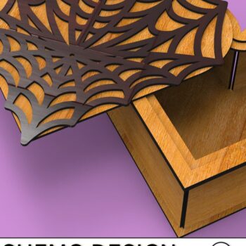 Intra απο ξύλο plywood  Χρώμα wenge 3mm-4mm πάχος - Κουτί δώρου Halloween για Δίασταση 15x15 cm INTRAFABR-120977744 - Image 2