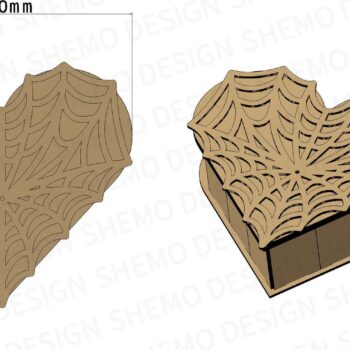 Intra απο ξύλο plywood  Χρώμα wenge 3mm-4mm πάχος - Κουτί δώρου Halloween για Δίασταση 15x15 cm INTRAFABR-120977744 - Image 3