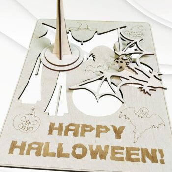 Intra απο ξύλο plywood  Χρώμα wenge 3mm-4mm πάχος - Δωροκάρτα αποκριών, με λέιζερ. Δίασταση 297x210 cm INTRAFABR-66289204 - Image 3