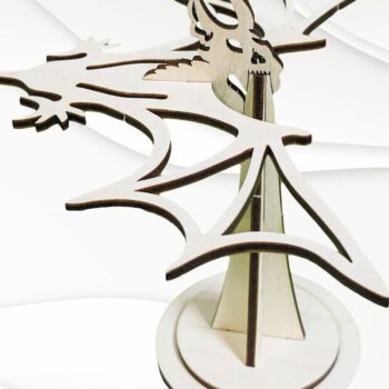 Intra απο ξύλο plywood  Χρώμα wenge 3mm-4mm πάχος - Δωροκάρτα αποκριών, με λέιζερ. Δίασταση 297x210 cm INTRAFABR-66289204 - Image 4