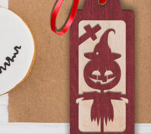 Intra απο ξύλο plywood  Χρώμα wenge 3mm-4mm πάχος - Ετικέτα δώρου για το Halloween Δίασταση 15x15 cm INTRAFABR-114035685