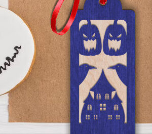 Intra απο ξύλο plywood  Χρώμα wenge 3mm-4mm πάχος - Ετικέτα δώρου για το Halloween Δίασταση 15x15 cm INTRAFABR-114034608