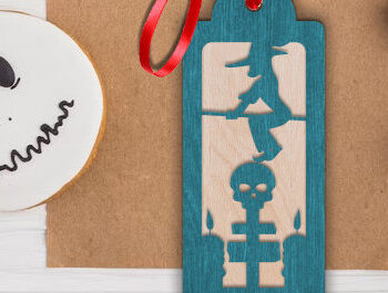 Intra απο ξύλο plywood  Χρώμα wenge 3mm-4mm πάχος - Ετικέτα δώρου για το Halloween Δίασταση 15x15 cm INTRAFABR-117108710 - Image 1