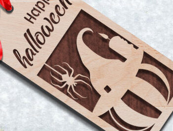 Intra απο ξύλο plywood  Χρώμα wenge 3mm-4mm πάχος - Ετικέτα δώρου για το Halloween Δίασταση 15x15 cm INTRAFABR-117108813 - Image 1