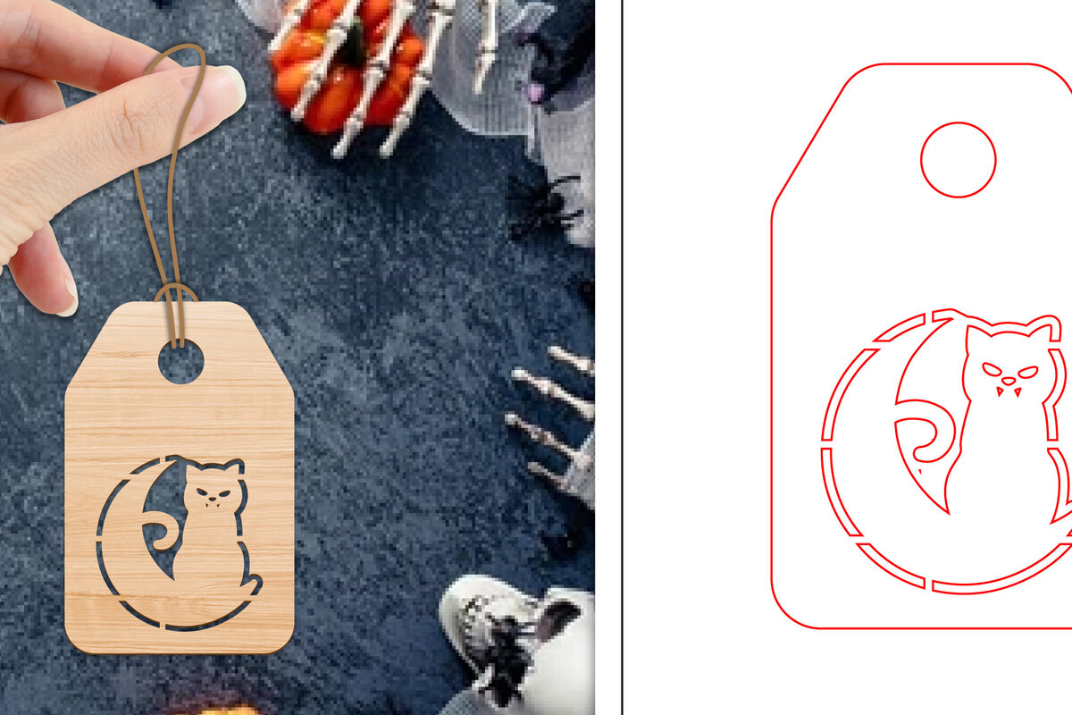 Intra απο ξύλο plywood  Χρώμα wenge 3mm-4mm πάχος - Ετικέτες δώρου αποκριών | Ετικέτες Δίασταση 15x15 cm INTRAFABR-104777063