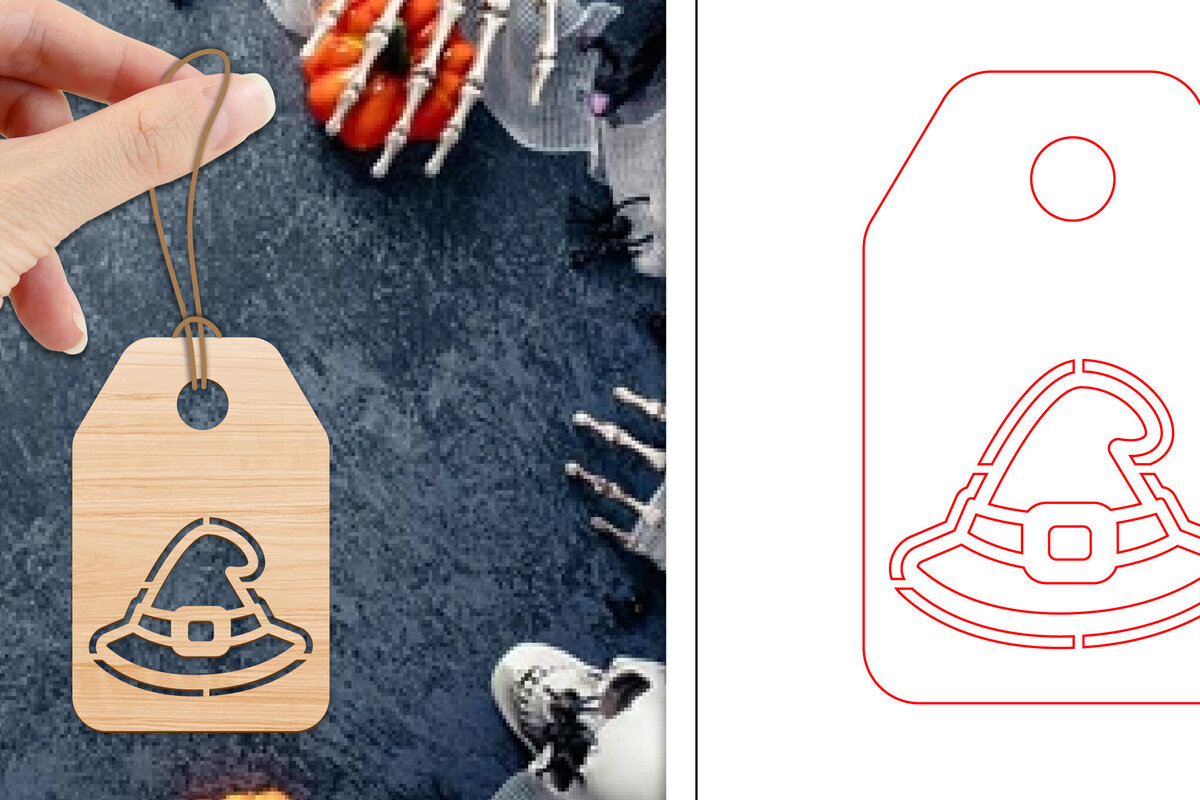 Intra απο ξύλο plywood  Χρώμα wenge 3mm-4mm πάχος - Ετικέτες δώρου αποκριών | Ετικέτες Δίασταση 15x15 cm INTRAFABR-115708098