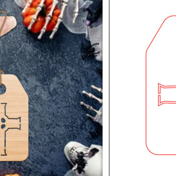 Intra απο ξύλο plywood  Χρώμα wenge 3mm-4mm πάχος - Ετικέτες δώρου αποκριών | Ετικέτες Δίασταση 15x15 cm INTRAFABR-111756537 - Image 1