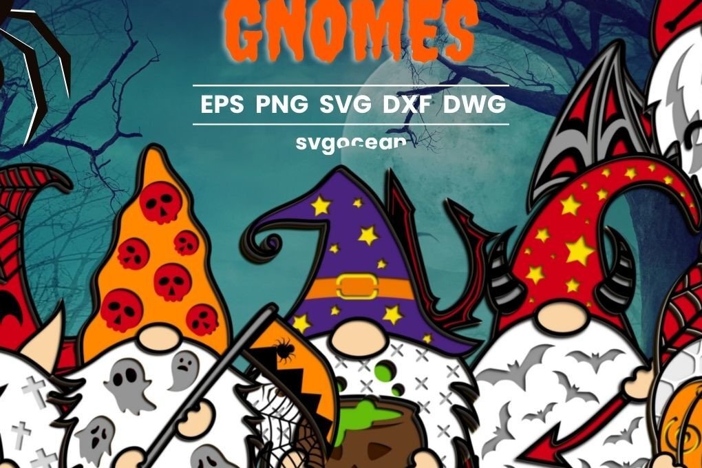 Intra απο ξύλο plywood  Χρώμα wenge 3mm-4mm πάχος - Πακέτο Halloween Gnome 3D Δίασταση 15x15 cm INTRAFABR-25880787