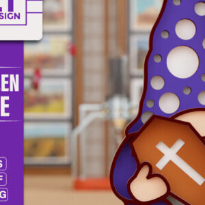 Intra απο ξύλο plywood  Χρώμα wenge 3mm-4mm πάχος - Halloween Gnome 3D Πολυεπίπεδη κοπή Δίασταση 20x25 cm INTRAFABR-98202357