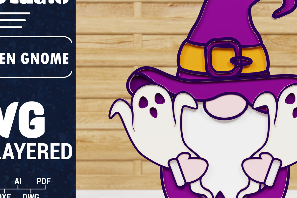 Intra απο ξύλο plywood  Χρώμα wenge 3mm-4mm πάχος - Halloween Gnome 3D Papercut Δίασταση 1500x1500 cm INTRAFABR-98202194