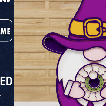 Intra απο ξύλο plywood  Χρώμα wenge 3mm-4mm πάχος - Halloween Gnome 3D Papercut Δίασταση 1500x1500 cm INTRAFABR-70871522 - Image 1