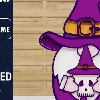 Intra απο ξύλο plywood  Χρώμα wenge 3mm-4mm πάχος - Halloween Gnome 3D Papercut Δίασταση 1500x1500 cm INTRAFABR-98268637 - Image 1