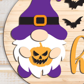 Intra απο ξύλο plywood  Χρώμα wenge 3mm-4mm πάχος - Κρεμάστρα πόρτας Halloween Gnome Δίασταση 15x15 cm INTRAFABR-116148137 - Image 2