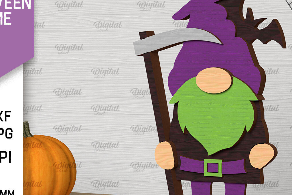 Intra απο ξύλο plywood  Χρώμα wenge 3mm-4mm πάχος - Διακόσμηση Halloween Gnome Δίασταση 15x15 cm INTRAFABR-115217785