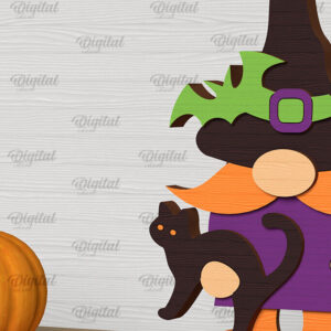 Intra απο ξύλο plywood  Χρώμα wenge 3mm-4mm πάχος - Διακόσμηση Halloween Gnome Δίασταση 15x15 cm INTRAFABR-111018999