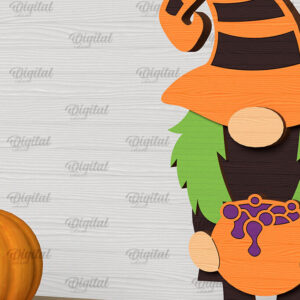 Intra απο ξύλο plywood  Χρώμα wenge 3mm-4mm πάχος - Διακόσμηση Halloween Gnome Δίασταση 15x15 cm INTRAFABR-103813984