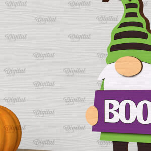 Intra απο ξύλο plywood  Χρώμα wenge 3mm-4mm πάχος - Διακόσμηση Halloween Gnome Δίασταση 15x15 cm INTRAFABR-108118111