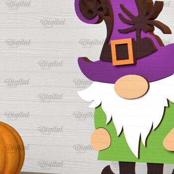 Intra απο ξύλο plywood  Χρώμα wenge 3mm-4mm πάχος - Διακόσμηση Halloween Gnome Δίασταση 15x15 cm INTRAFABR-107965153 - Image 1