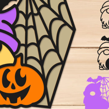 Intra απο ξύλο plywood  Χρώμα wenge 3mm-4mm πάχος - Halloween Gnome Layered Δίασταση 15x15 cm INTRAFABR-108101257 - Image 1