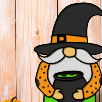 Intra απο ξύλο plywood  Χρώμα wenge 3mm-4mm πάχος - Κουτί σκιάς Halloween Gnomes, χαρτί κοπής Δίασταση 8x8 cm INTRAFABR-119998869 - Image 2