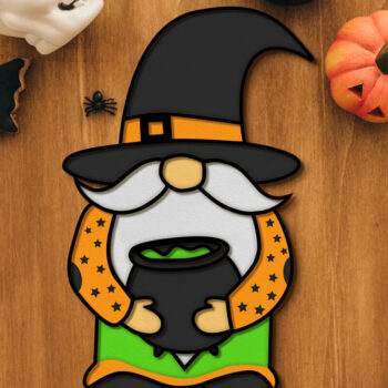 Intra απο ξύλο plywood  Χρώμα wenge 3mm-4mm πάχος - Κουτί σκιάς Halloween Gnomes, χαρτί κοπής Δίασταση 8x8 cm INTRAFABR-119998869 - Image 10