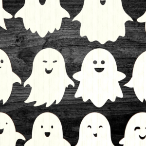 Intra απο ξύλο plywood  Χρώμα wenge 3mm-4mm πάχος - Halloween Gosts PDF AI Δίασταση 15x15 cm INTRAFABR-120160098