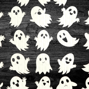 Intra απο ξύλο plywood Χρώμα wenge 3mm-4mm πάχος - Halloween Gosts PDF AI Δίασταση 15x15 cm INTRAFABR-116204770 - Image 1