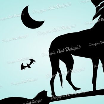 Intra απο ξύλο plywood  Χρώμα wenge 3mm-4mm πάχος - Halloween Greyhound Spooky Dog Png Δίασταση 15x15 cm INTRAFABR-116205132 - Image 1