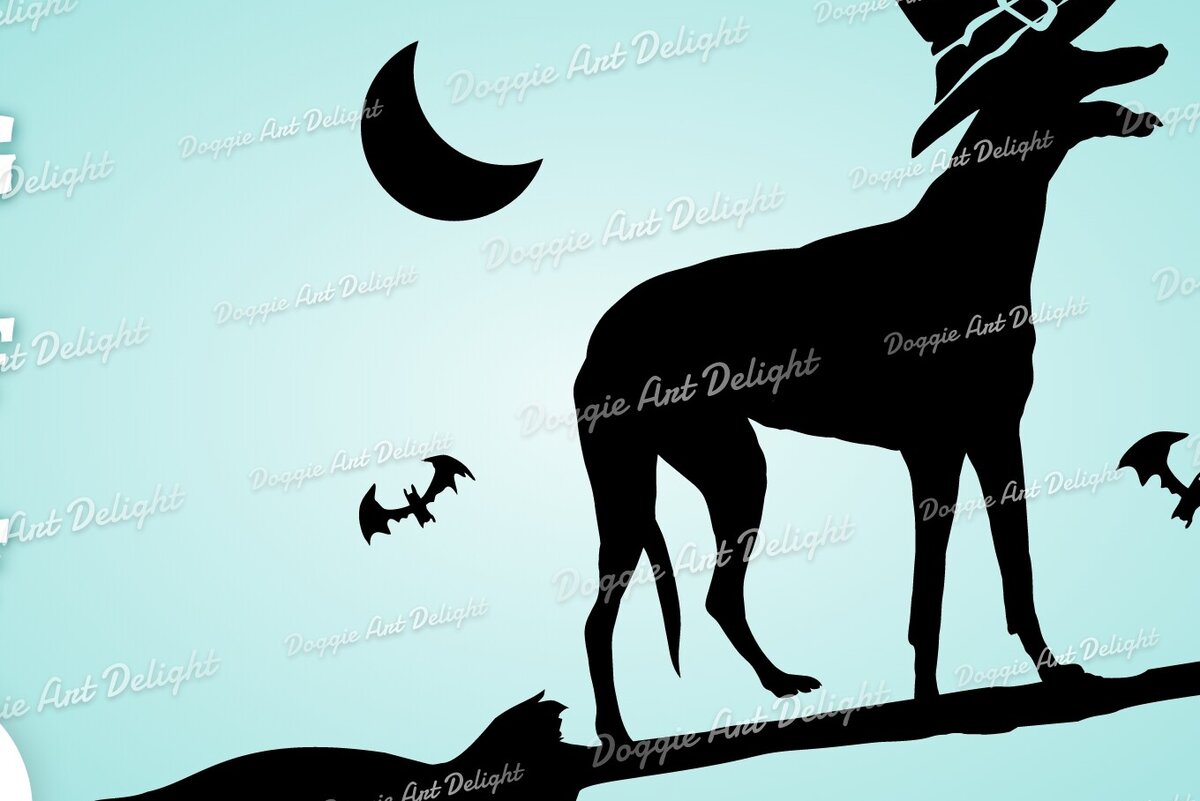 Intra απο ξύλο plywood  Χρώμα wenge 3mm-4mm πάχος - Halloween Greyhound Spooky Dog Png Δίασταση 15x15 cm INTRAFABR-116205132