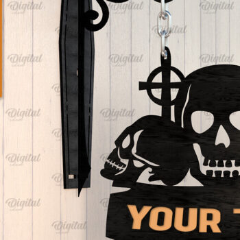 Intra απο ξύλο plywood  Χρώμα wenge 3mm-4mm πάχος - Κρεμαστό ντεκόρ Halloween Κόψιμο με λέιζερ Δίασταση 15x15 cm INTRAFABR-92620693 - Image 1