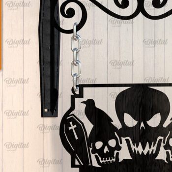 Intra απο ξύλο plywood  Χρώμα wenge 3mm-4mm πάχος - Κρεμαστό ντεκόρ Halloween Κόψιμο με λέιζερ Δίασταση 15x15 cm INTRAFABR-92620386 - Image 1