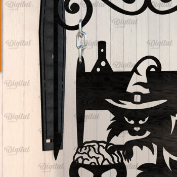 Intra απο ξύλο plywood  Χρώμα wenge 3mm-4mm πάχος - Κρεμαστό ντεκόρ Halloween Κόψιμο με λέιζερ Δίασταση 15x15 cm INTRAFABR-92622773 - Image 1