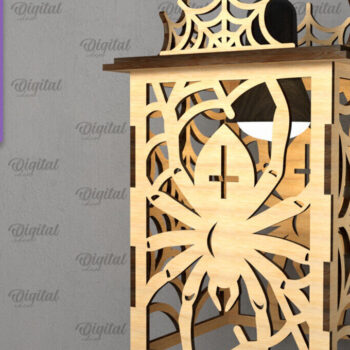 Intra απο ξύλο plywood  Χρώμα wenge 3mm-4mm πάχος - Αποκριάτικο Κρεμαστό Φανάρι με λέιζερ Δίασταση 15x15 cm INTRAFABR-91209576 - Image 1