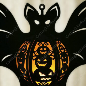 Intra απο ξύλο plywood  Χρώμα wenge 3mm-4mm πάχος - Κρεμαστά φανάρια αποκριών Δίασταση 15x15 cm INTRAFABR-31078056 - Image 3