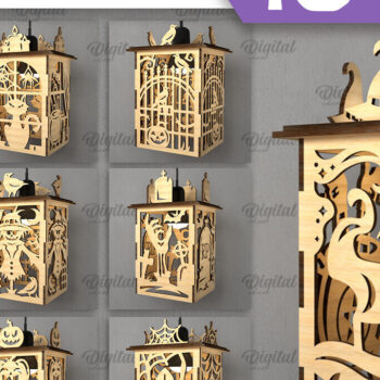 Intra απο ξύλο plywood  Χρώμα wenge 3mm-4mm πάχος - Δέσμη λέιζερ με κρεμαστά φανάρια αποκριών Δίασταση 15x15 cm INTRAFABR-100609946 - Image 1