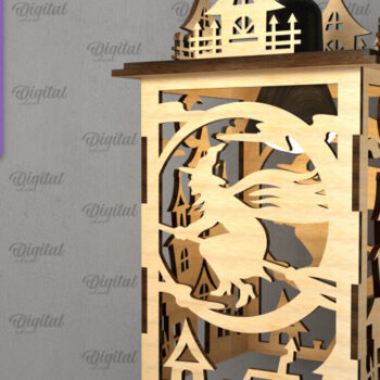 Intra απο ξύλο plywood  Χρώμα wenge 3mm-4mm πάχος - Δέσμη λέιζερ με κρεμαστά φανάρια αποκριών Δίασταση 15x15 cm INTRAFABR-100609946 - Image 4