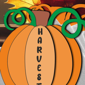 Intra απο ξύλο plywood  Χρώμα wenge 3mm-4mm πάχος - Θήκη χαρτοπετσέτας κολοκύθας Halloween Harvest Δίασταση 15x15 cm INTRAFABR-100609817