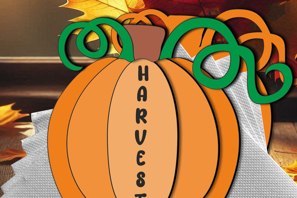 Intra απο ξύλο plywood  Χρώμα wenge 3mm-4mm πάχος - Θήκη χαρτοπετσέτας κολοκύθας Halloween Harvest Δίασταση 15x15 cm INTRAFABR-100609817