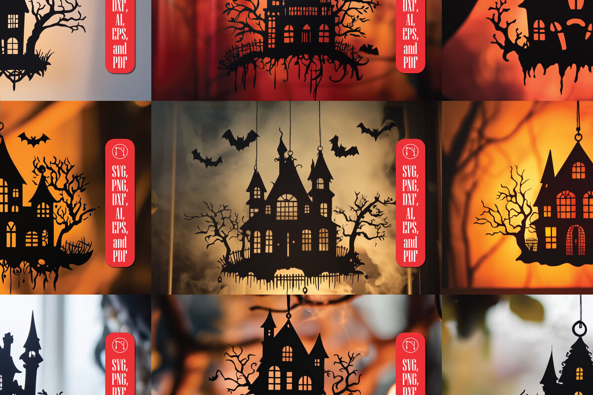Intra απο ξύλο plywood  Χρώμα wenge 3mm-4mm πάχος - Πακέτο Decor Haunted House Halloween Δίασταση 15x15 cm INTRAFABR-122876847