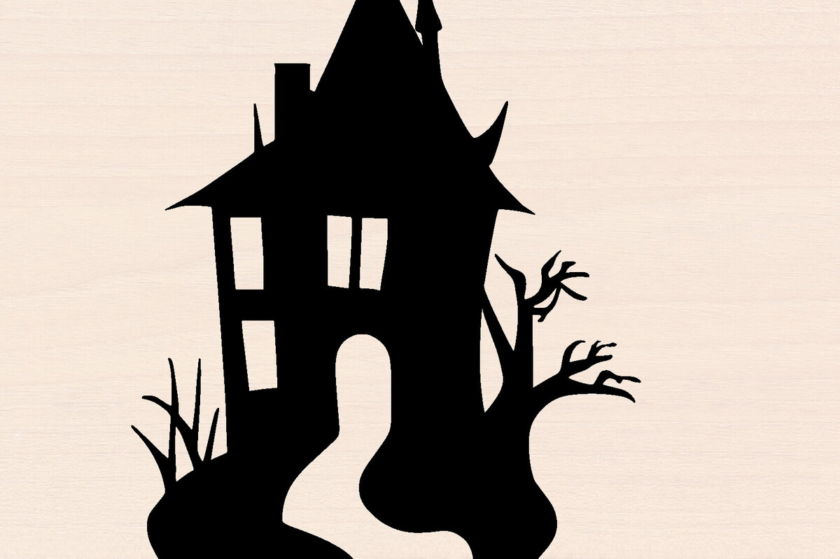 Intra απο ξύλο plywood  Χρώμα wenge 3mm-4mm πάχος - Halloween Haunted House Δίασταση 15x15 cm INTRAFABR-103514830