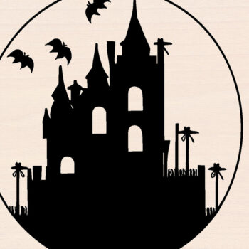 Intra απο ξύλο plywood  Χρώμα wenge 3mm-4mm πάχος - Halloween Haunted House Δίασταση 40x50 cm INTRAFABR-103514189 - Image 1