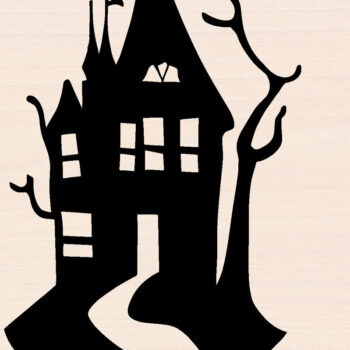 Intra απο ξύλο plywood  Χρώμα wenge 3mm-4mm πάχος - Halloween Haunted House Δίασταση 40x50 cm INTRAFABR-103514225 - Image 1