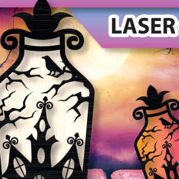 Intra απο ξύλο plywood  Χρώμα wenge 3mm-4mm πάχος - Halloween Haunted House Δίασταση 15x15 cm INTRAFABR-103514282 - Image 1