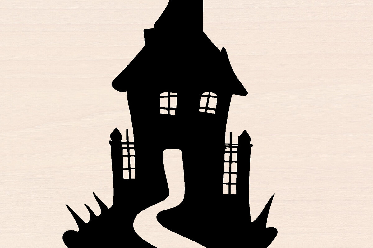 Intra απο ξύλο plywood  Χρώμα wenge 3mm-4mm πάχος - Halloween Haunted House Δίασταση 40x50 cm INTRAFABR-103514342