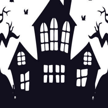 Intra απο ξύλο plywood  Χρώμα wenge 3mm-4mm πάχος - Halloween Haunted House Design 13 Δίασταση 15x15 cm INTRAFABR-99928387 - Image 2