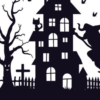 Intra απο ξύλο plywood  Χρώμα wenge 3mm-4mm πάχος - Halloween Haunted House Design 15 Δίασταση 15x15 cm INTRAFABR-99927943 - Image 1