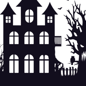 Intra απο ξύλο plywood Χρώμα wenge 3mm-4mm πάχος - Halloween Haunted House Design 16 Δίασταση 15x15 cm INTRAFABR-99927968 - Image 1