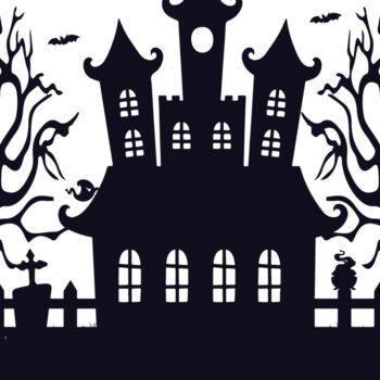 Intra απο ξύλο plywood Χρώμα wenge 3mm-4mm πάχος - Halloween Haunted House Design 19 Δίασταση 15x15 cm INTRAFABR-99928073 - Image 1