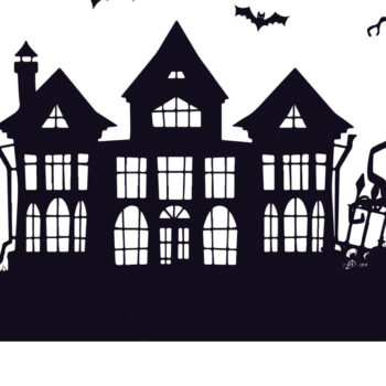 Intra απο ξύλο plywood  Χρώμα wenge 3mm-4mm πάχος - Halloween Haunted House Design 2 Δίασταση 15x15 cm INTRAFABR-99928112 - Image 2